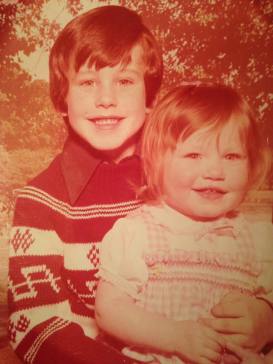Me and my brother, with that classic 1970s coloring of KMart style photos. #Stylin